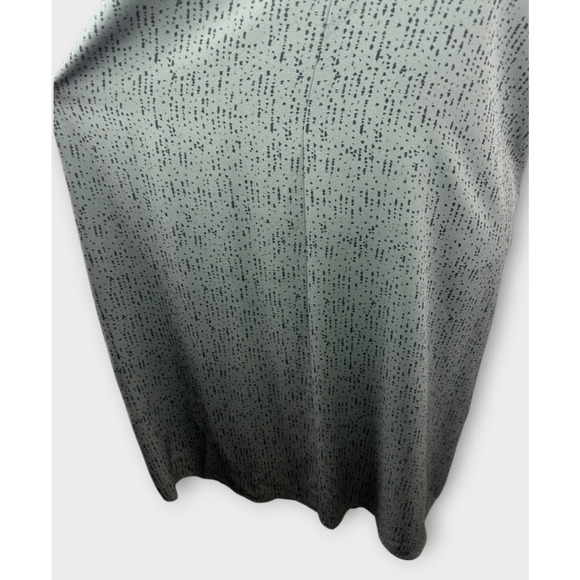 Eileen Fisher 100% Silk Round Neck Maxi Shift Dress Gray Black Print Size Large - Picture 12 of 16